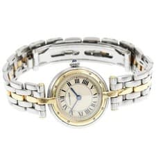 CARTIER PANTHERE SM ROUND 24mm SS/YG Beige Dial Quartz Watch #C451
