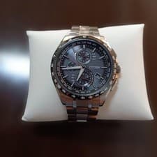 CITIZEN ATTESA AT8144-51E Eco-Drive Radio Solar Black Bezel Red Accents