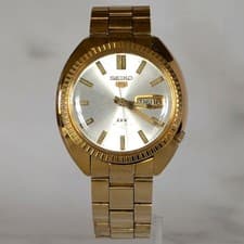 SEIKO 6106 8020 Gold Plated Automatic 25 Jewels Day Date 1970s Normal Operation