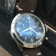 Mathey-Tissot Type XX Chronograph Black Dial Quartz Watch 38mm Box Papers Japan