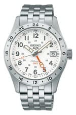 *BRAND NEW* Seiko 5 Sports SKX Field GMT White Dial Stainless Men's Watch SSK059