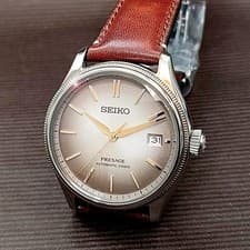 Seiko Presage Automatic SARX135 Brown Leather Sapphire 40mm Men's Watch Unused