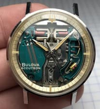 Vintage SWISS 1967 Bulova Accutron Spaceview #316-1 Tuning Fork 214H Men's Watch