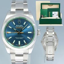 2019 MINT PAPERS Rolex Milgauss Blue Anniversary Green 116400GV Steel Watch Box