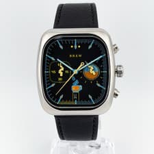 Brew 8-Bit Chronograph Blue 38mm Meca-Quartz Sapphire Cushion Case Full Set UK