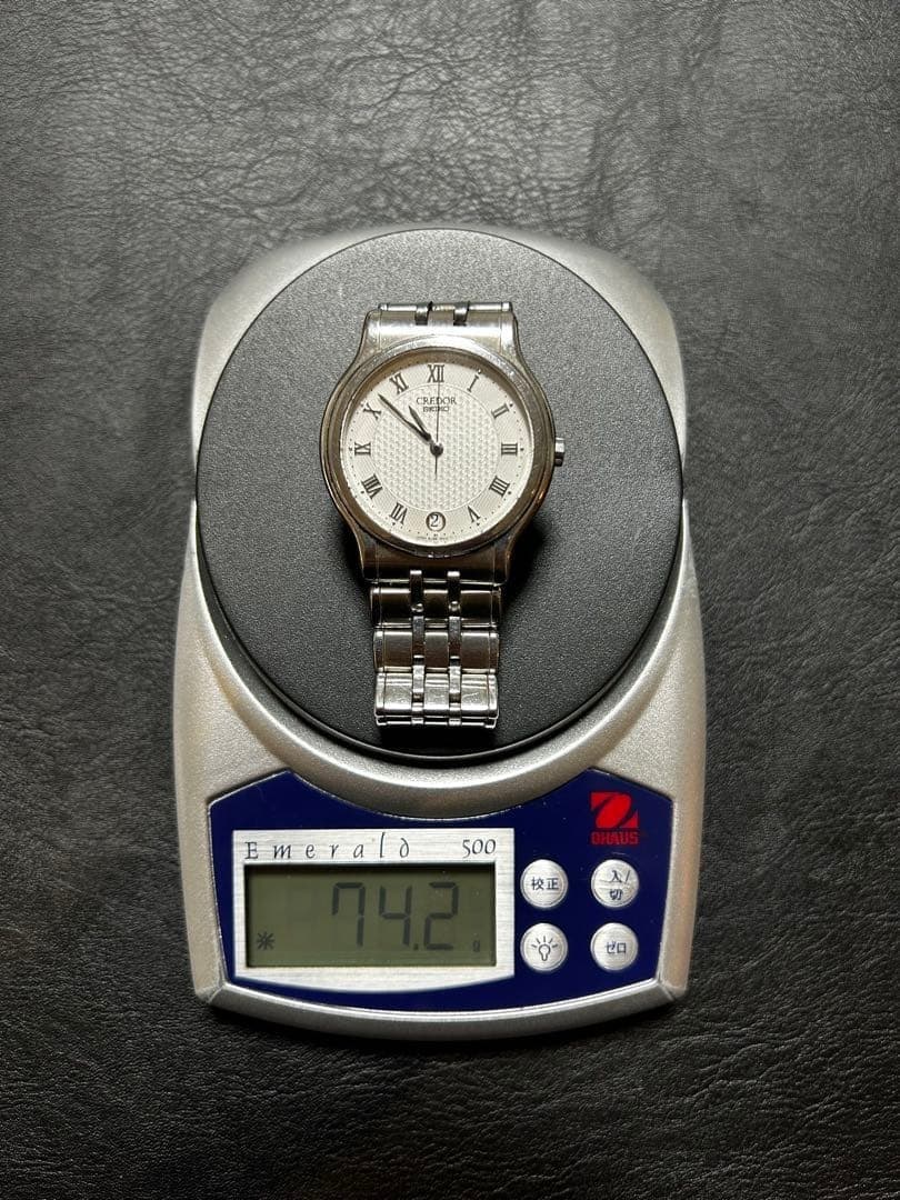 Seiko Credor Rare 8J86-6A00 White Quartz Watch Silver Analog Calendar Men's