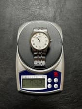 Seiko Credor Rare 8J86-6A00 White Quartz Watch Silver Analog Calendar Men's