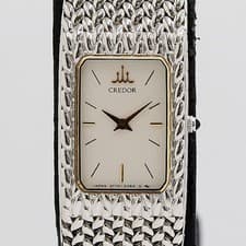 Seiko Credor 2F70-5340 SS QZ Ladies Watch Silver Dial Working Quartz Authentic