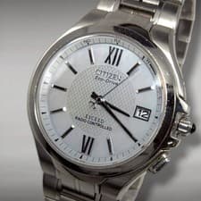 CITIZEN H410 T003788 EXCEED Eco Drive Watch Shell Dial Stainless Steel