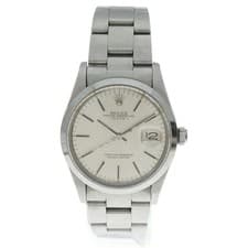 ROLEX 15000 Oyster Perpetual Date Silver Dial SS AT Stainless Automatic Used c5f
