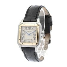 CARTIER PANTHERE MM QUARTZ 27mm SS/YG Beige Dial Date Boys Watch #C462
