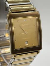 RADO Florence Watch 1P Stone Quartz Mens Timepiece Gold Dial Genuine