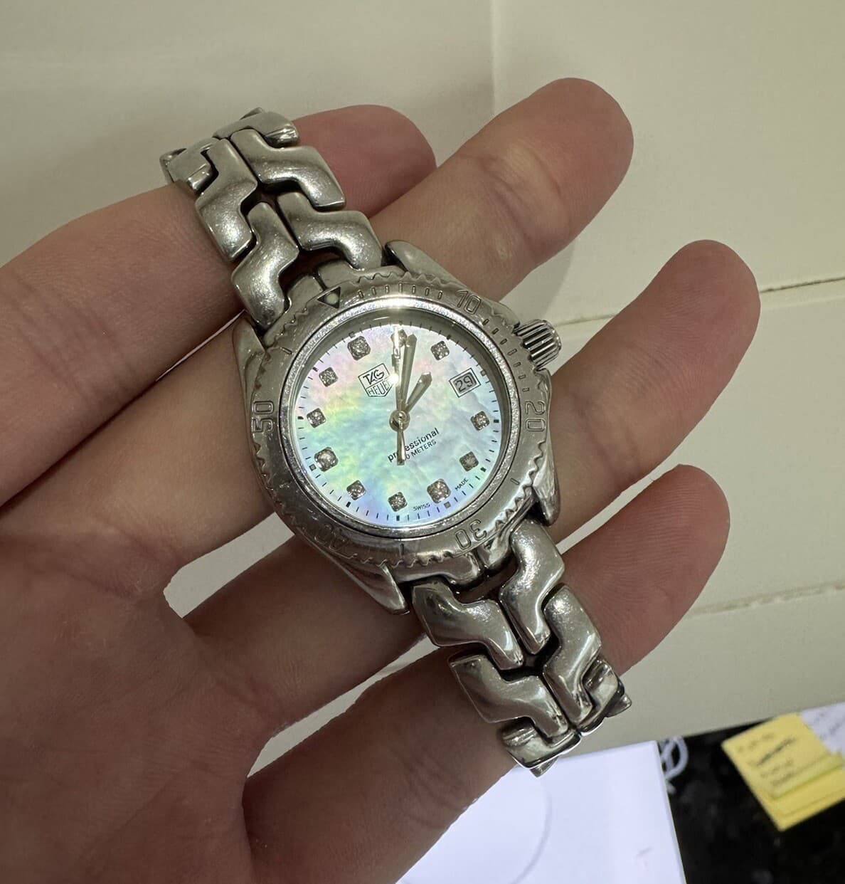Ladies Tag Heuer Diamond MOP Dial Link Watch Ref WT1418