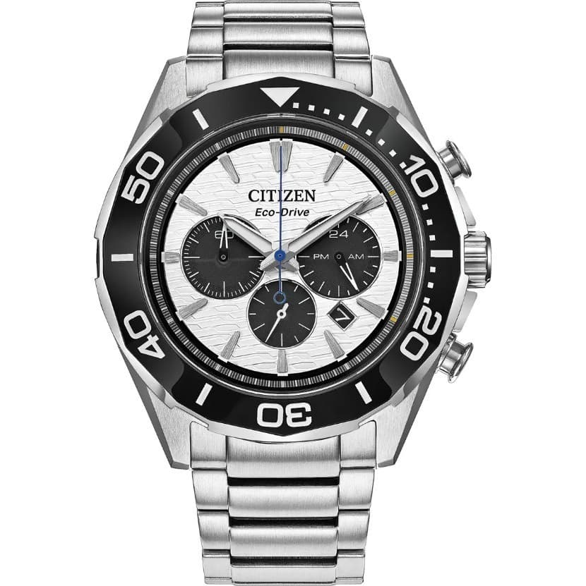 Citizen Eco-Drive Men's Sport Chronograph White Dial Watch - CA4730-59A