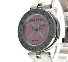 [N MINT] BVLGARI B.zero1 BZ30S Diamond Heart Pink Shell Dial Ladies Watch JAPAN