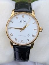 Mido baroncelli automatic white dial date indicator Swiss mens watch ref-M8600-B