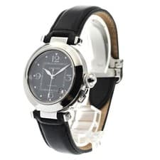 CARTIER PASHA C W3106099 35mm SS Black Dial Automatic Date Boys #C501