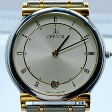 SEIKO Credor 7779-6000 Silver Dial SS Quartz Unisex Watch Used Working #38