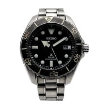 Seiko Prospex Titanium V157 Solar Diver 200m 0BN0 Black Date Men's Watch Auth JP