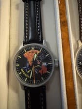 FORTIS Air Force Datejust Automatic Black Dial Stainless Steel Leather Men Watch