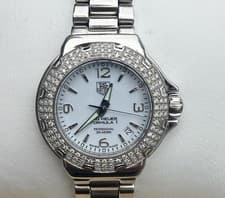 TAG Heuer Formula 1 WAC1215 36mm Quartz Date Watch Diamond Bezel