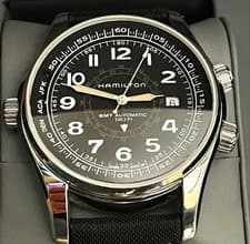 Hamilton Khaki UTC H775050 GMT Automatic Men's Watch 43mm Black Dial From JP