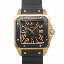 Cartier Santos 100 LM W20124U2 Automatic 750PG Black Dial mens Watch 90319088