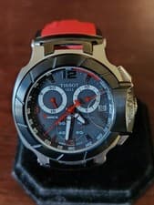 Tissot T-Race Chronograph Quartz Men's Watch Rare T048417A  RED/ BLACK