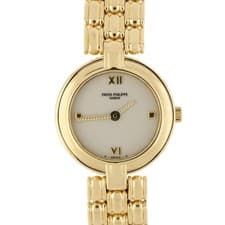 Patek Philippe Gondolo 18k Yellow Gold Ivory Roman 22mm 4727/1 Quartz Watch BOX