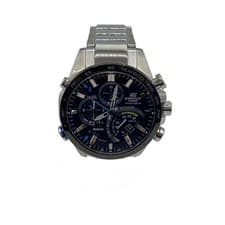 CASIO Solar watch EDIFICE analog stainless steel BLK SLV SS