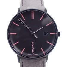 Junghans Form Lady Women's Watch Pink x Black Dial Genuine Belt 47/4256.00