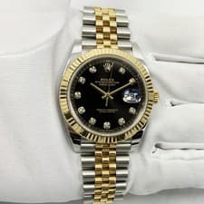 Rolex Datejust 41 126333 41MM Black Diamond Dial Jubilee Two-Tone Yellow Gold