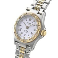 TUDOR WATCH LE ROYER 15813/3 QUARTZ DATE STAINLESS STEEL/YELLOW GOLD WOMEN'S F/S