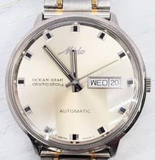 Mido Ocean Star Datoday Automatic Steel Silver Gold Men Used Authentic