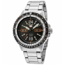 New Watch Seiko 5 SRP347K1 Sports Silver Black Orange Automatic Men Watch