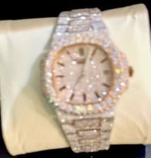 Patek Philippe Rose and White Gold Men's Diamond Watch 5146J