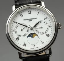 [N MINT w/ BOX] FREDERIQUE CONSTANT Moon Phase Day/Date Quartz Men's Watch