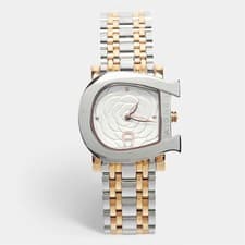 Aigner GenuaDue A31600 White Flower Dial Two Tone Stainless Steel Womens