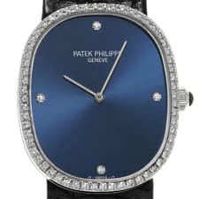 Patek Philippe Golden Ellipse 3849G-001 Unisex Blue Dial White Gold #W365
