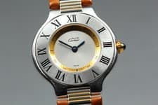 [EXC+5] Vintage Cartier Must De 21 1340 Silver Dial Qz 28mm Womens Watch  JAPAN