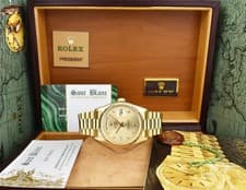 ROLEX 18kt Gold Day Date President Champagne Diamond T Swiss 18038 SANT BLANC
