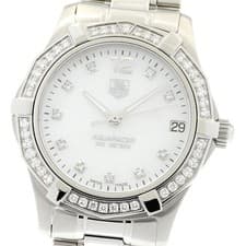 TAG HEUER WAF1313.BA0819 Aquaracer Diamond Bezel 10P Quartz Women s Good Conditi