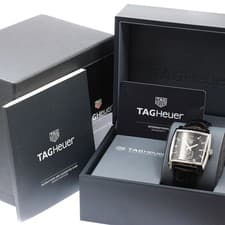 TAG HEUER WAW131A.FC6177 Monaco Date Small Second Quartz Mens Watch Black