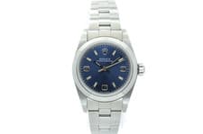 Rolex Oyster Perpetual 76080 Blue Dial 24 mm 2002 Watch with Box and Papers