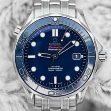 2018 Omega Seamaster Diver 300m Blue Dial Steel No Wave 212.30.41.20.03.001 B+P