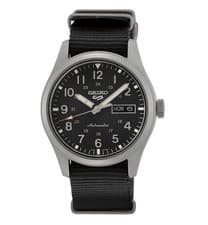 Seiko 5 Sports SRPG37 39mm Steel Black Dial Nylon Day Date Automatic Men's Watch
