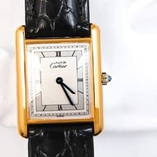 CARTIER Must Tank LM Grey Roman Dial Gold mens Watches Watch