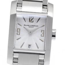 Baume & Mercier Diamant Ladies Watch SS Silver Quartz Date Used
