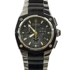 BULOVA Quartz Wristwatch Steel Stainless Black Gray Analog Model C975547