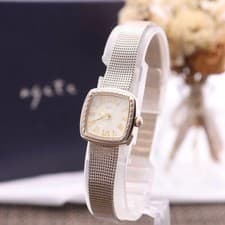 Agete 1710 Roman Style Watch Women Gold New Battery Used Authentic